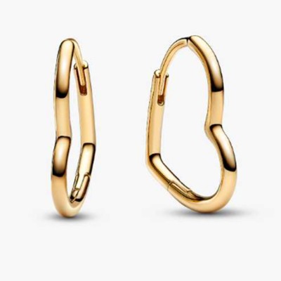 Asymmetrical Heart Hoop Earrings