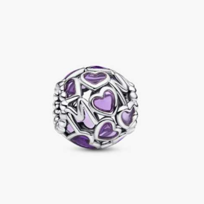 Openwork Hearts Mom Charm