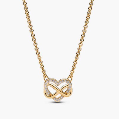 Sparkling Infinity Heart Collier Necklace